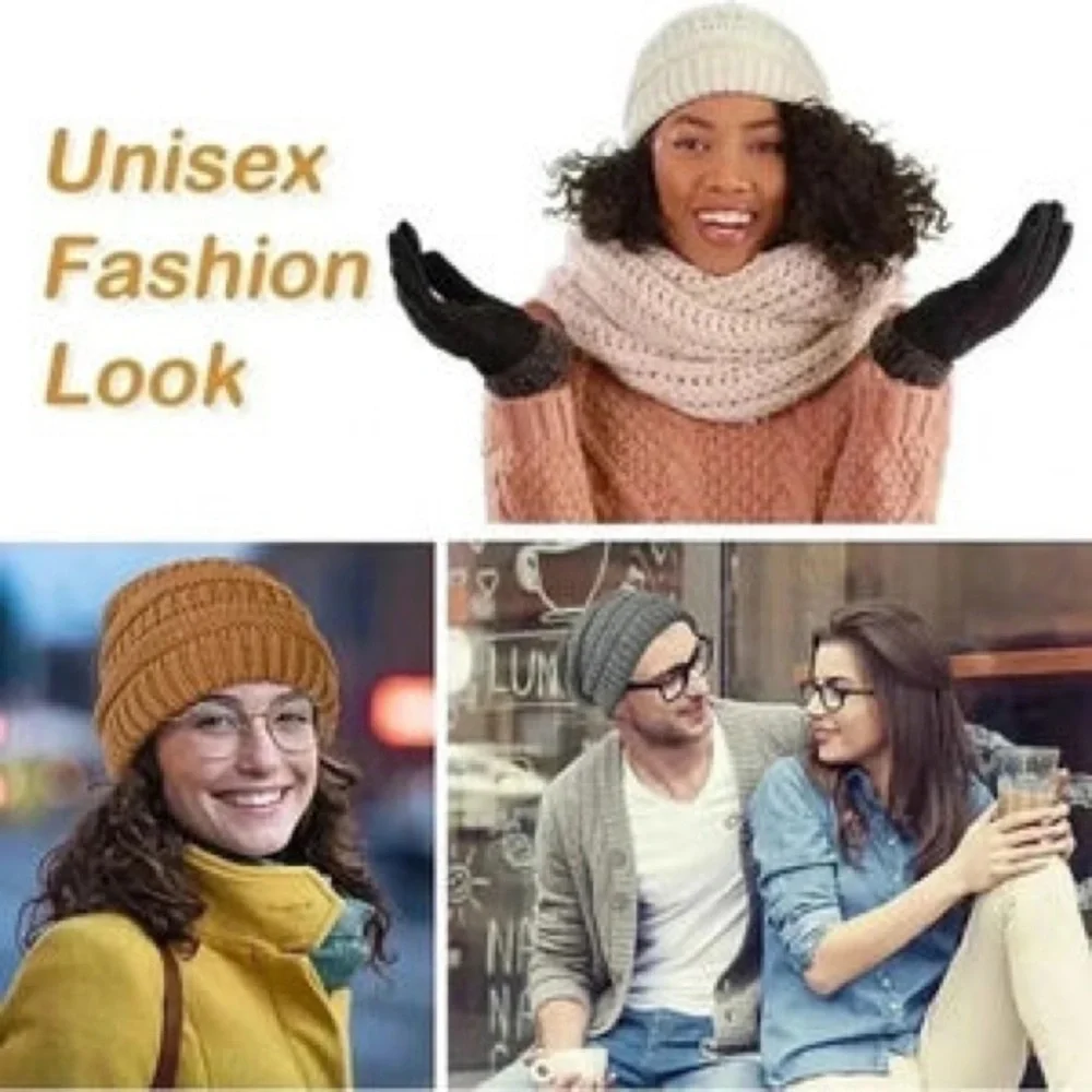Cream Ribbed Knit Beanie Hat - Women's Winter Accessory
